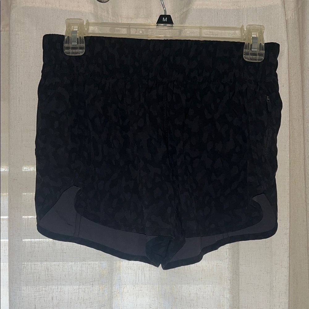 Lululemon Black leopard shorts